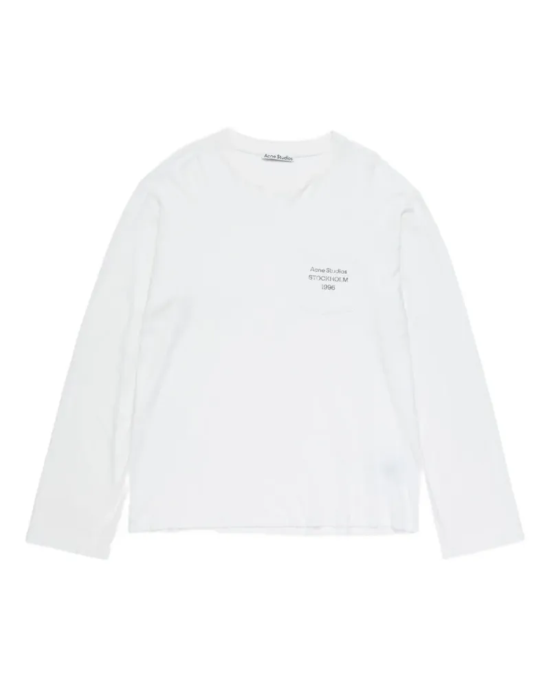 Acne Studios Langarmshirt mit Tasche - Weiß Weiß