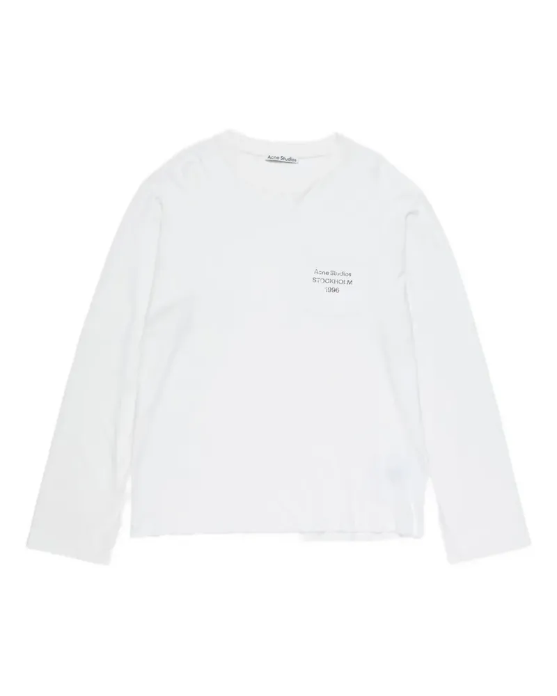 Acne Studios Langarmshirt mit Tasche - Weiß Weiß