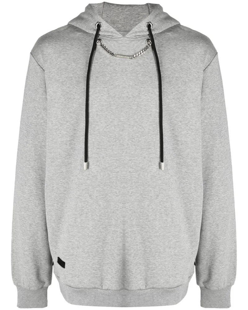 Philipp Plein Hoodie mit Zierkette - Grau Grau