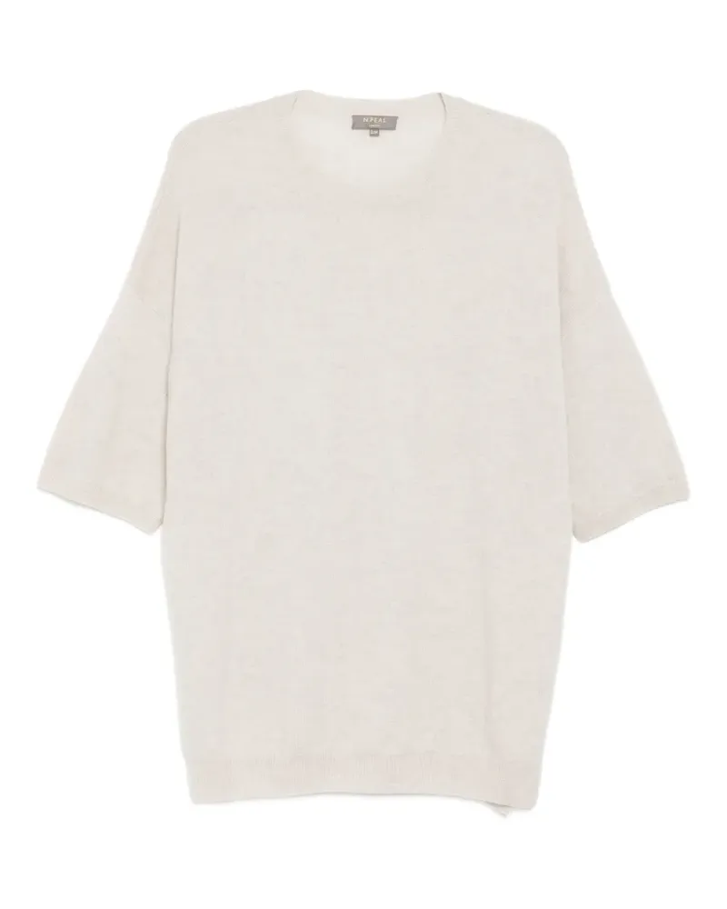 N.Peal Kurzärmeliges Strickoberteil - Nude Nude