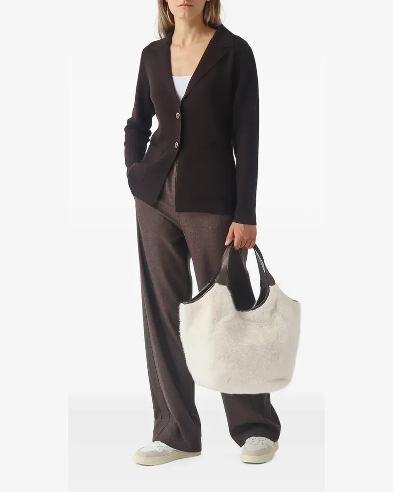 Gran Sasso Tote Bag mit Lederbesatz - Nude Nude