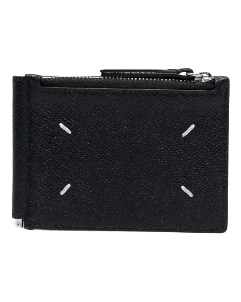 Maison Margiela grainy-leather zip wallet - Schwarz Schwarz