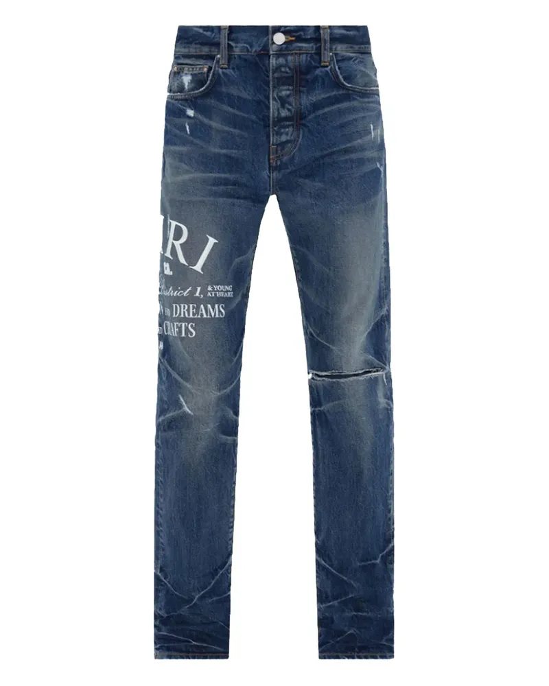 Amiri Jeans mit grafischem Print - Blau Blau