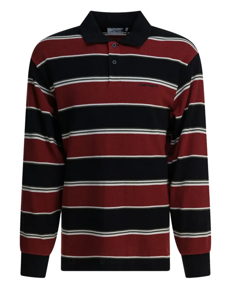 Carhartt WIP L/S Malone Rugby striped long-sleeve polo shirt - Rot Rot