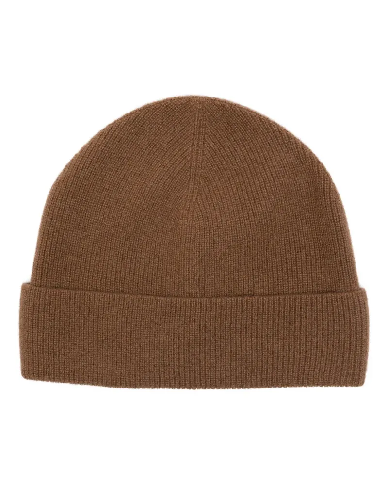 Sandro Gestrickte Kaschmir-Beanie mit Umschlag - Braun Braun