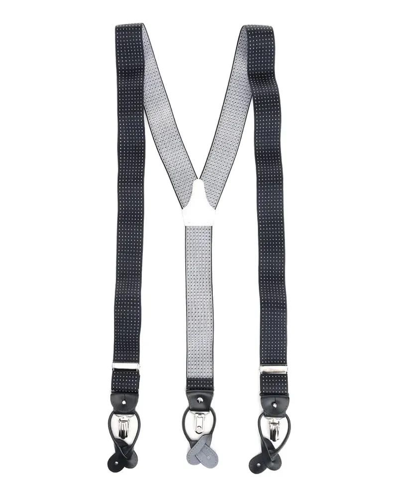 Al Duca D’Aosta 1902 polka-dot clip-on braces - Schwarz Schwarz