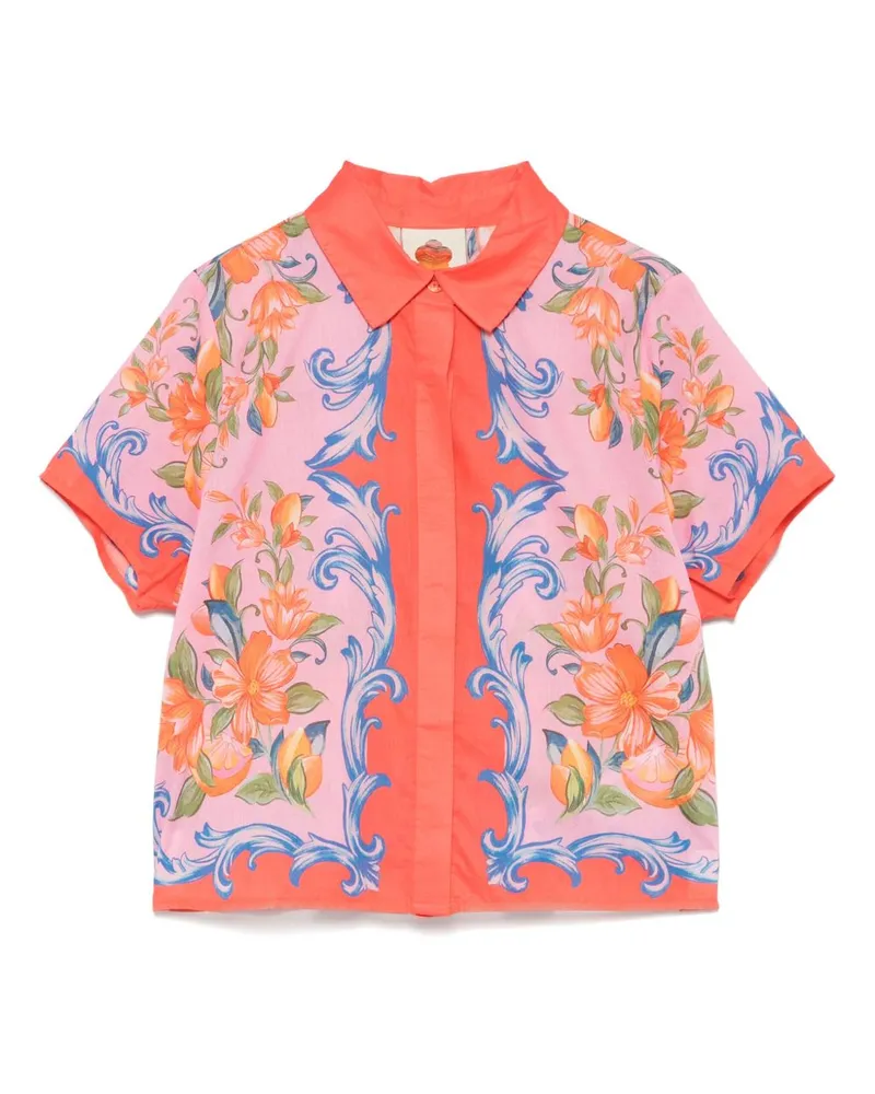 FARM Rio Hemd mit Blumen-Print - Rosa Rosa