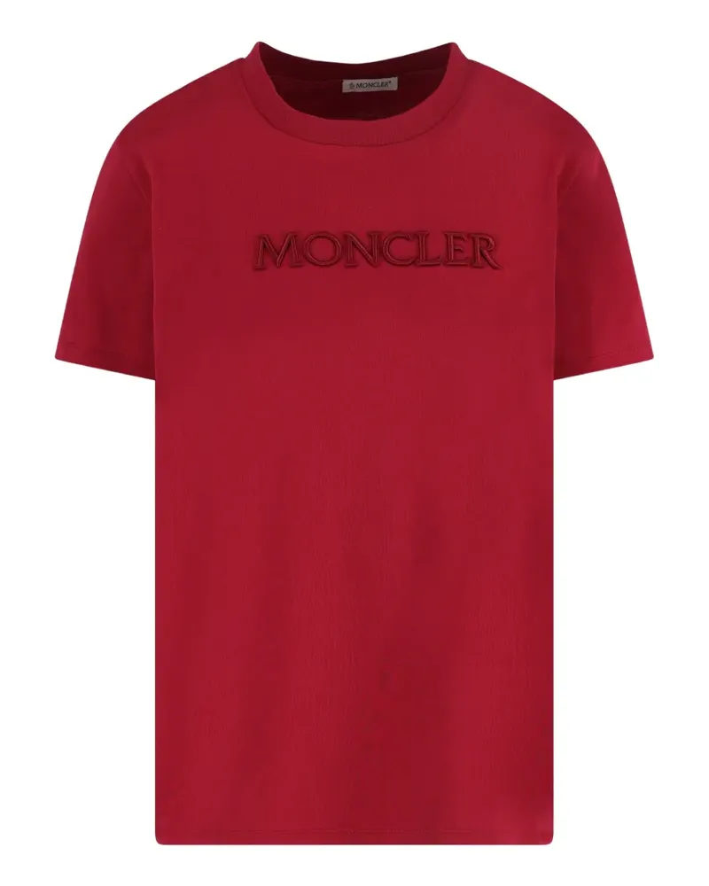 Moncler embroidered logo T-shirt - Rot Rot