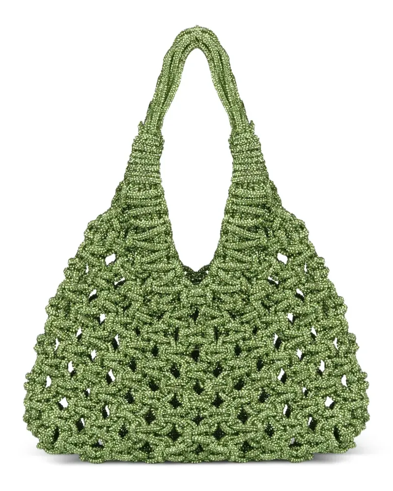 HIBOURAMA Vannifique Schultertasche mit Kristallen - Grün Grün