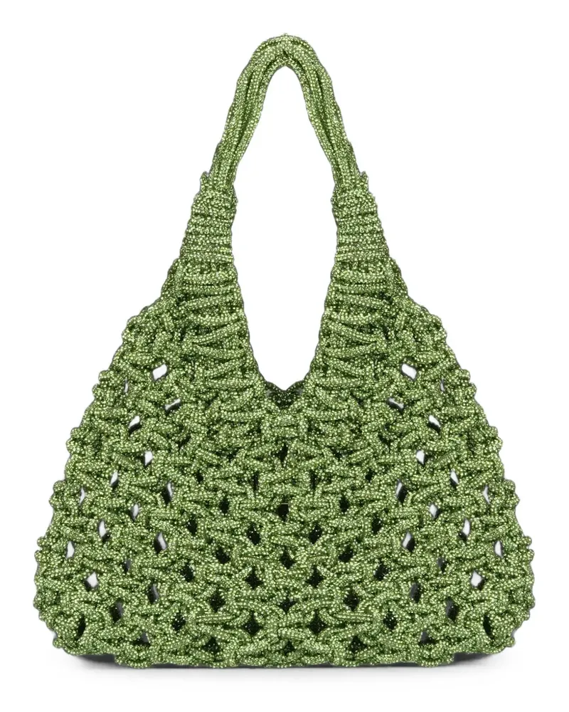 HIBOURAMA Vannifique Schultertasche mit Kristallen - Grün Grün