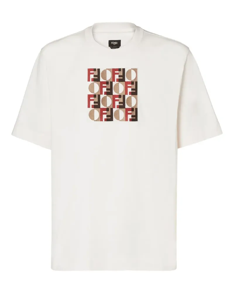 Fendi Gemustertes T-Shirt - Weiß Weiß