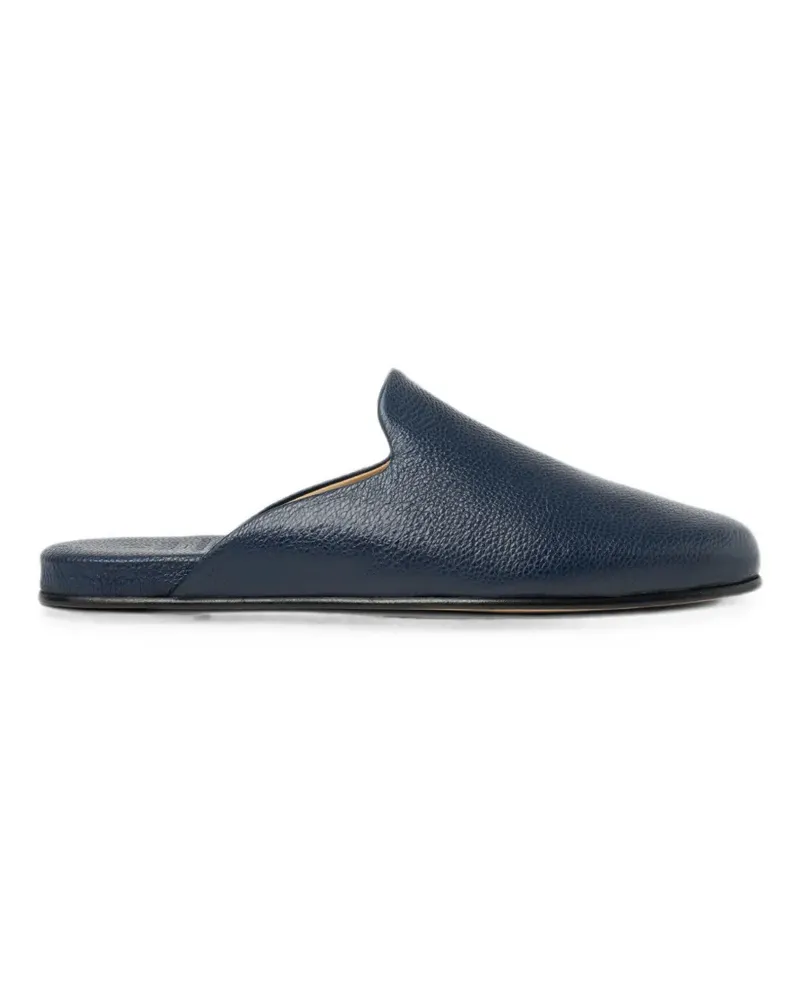 Scarosso Atlas Travel Slipper aus gekörntem Leder - Blau Blau