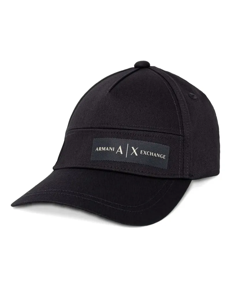 Armani Exchange logo-patch baseball cap - Schwarz Schwarz
