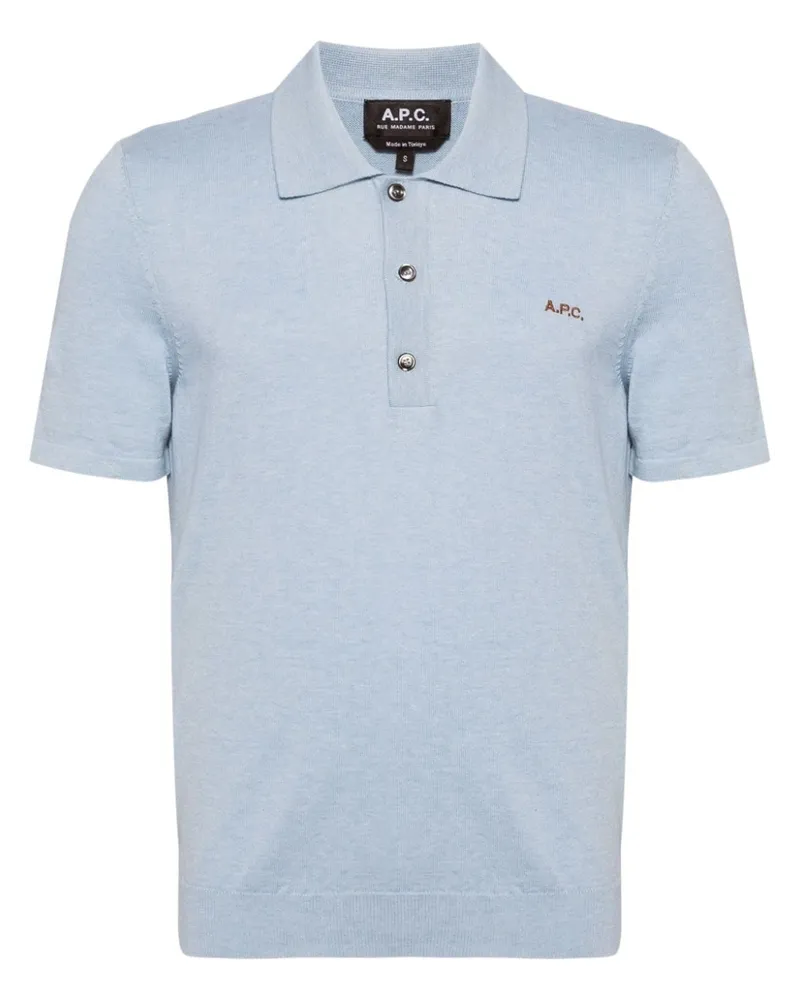 A.P.C. Poloshirt mit Logo-Stickerei - Blau Blau