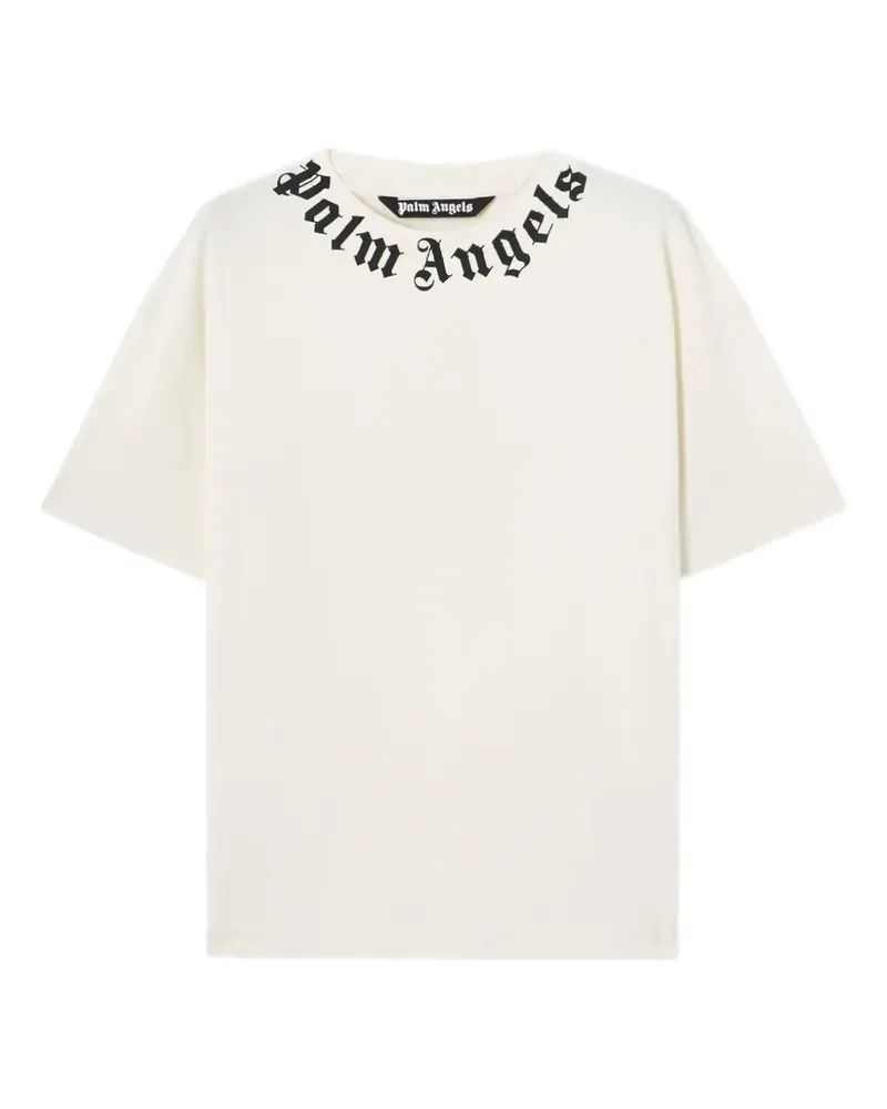 Palm Angels logo-neckline T-shirt - Nude Nude