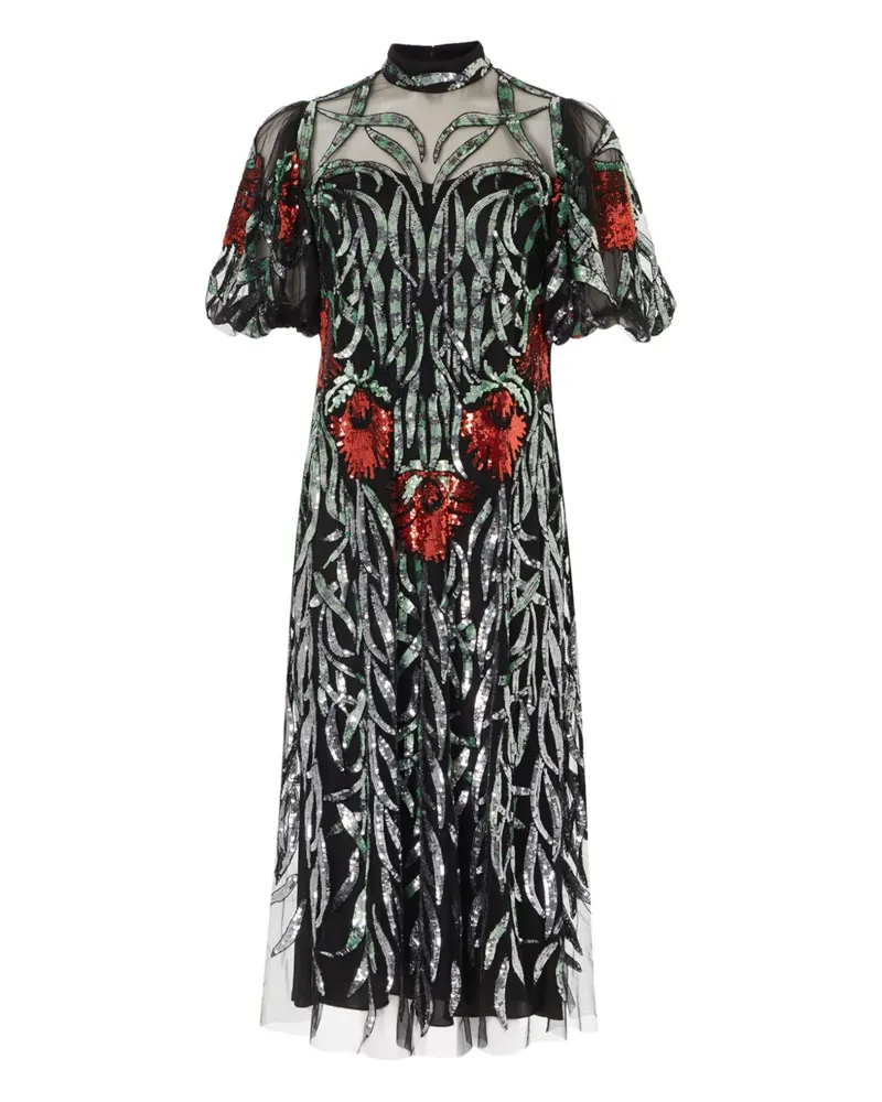 Temperley London Midikleid mit Pailletten - Schwarz Schwarz