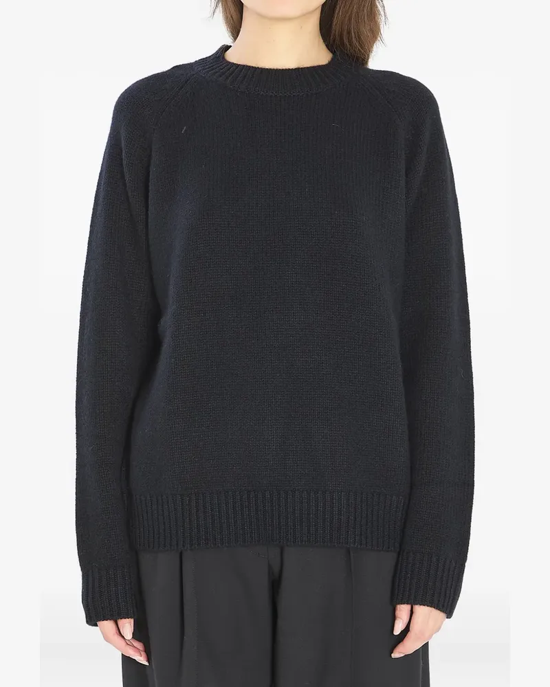 Lisa Yang Gerippter Anine Pullover mit rundem Ausschnitt - Schwarz Schwarz