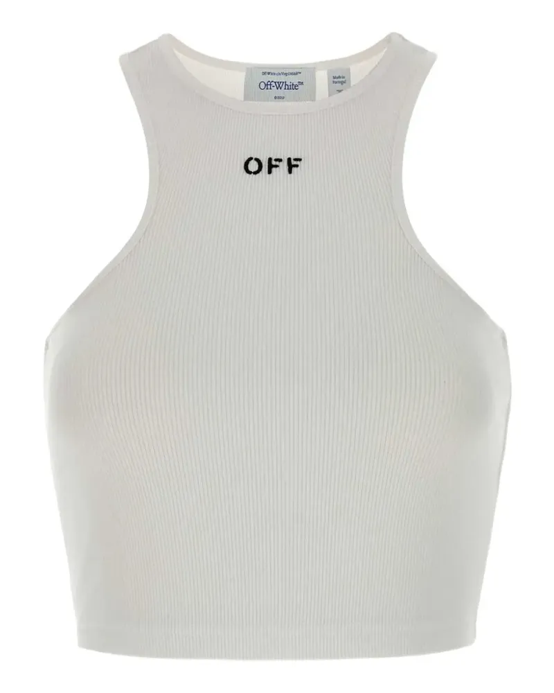 OFF-WHITE ribbed logo-detail crop top - Weiß Weiß