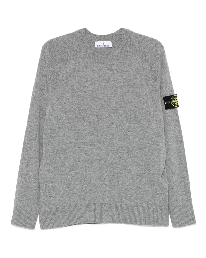 Stone Island 5100045 Wollpullover mit Logo-Applikation - Grau Grau