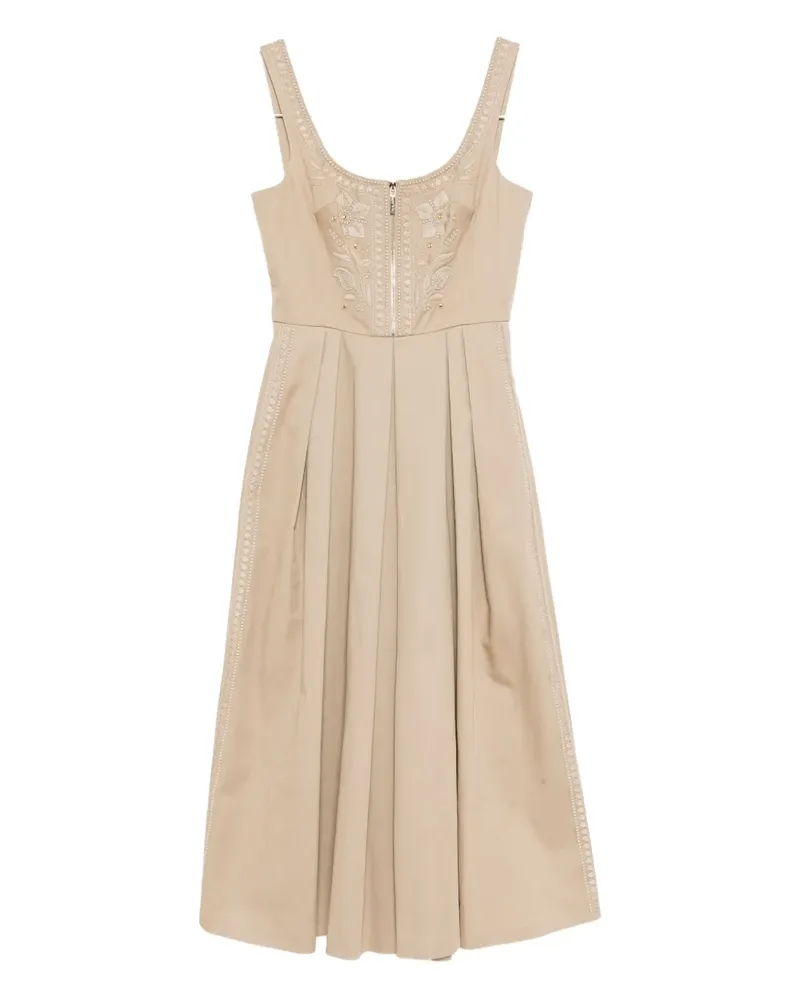 Elie Saab Besticktes Gabardine-Kleid - Grau Grau