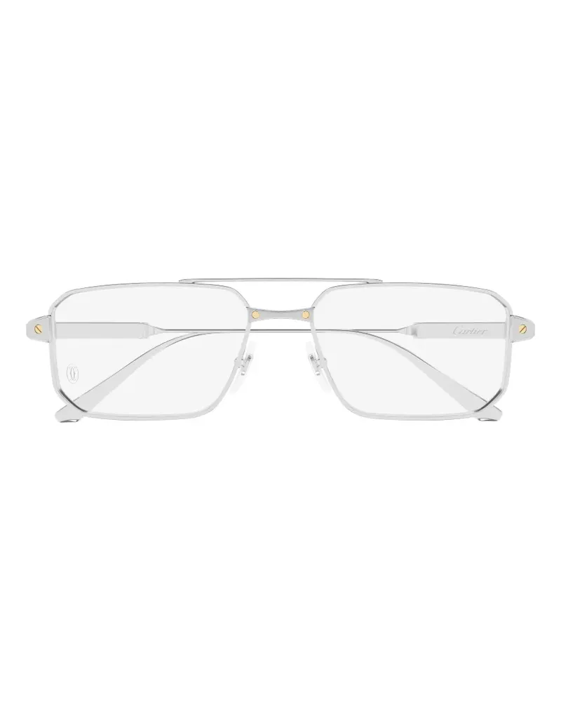 Cartier Santos de Cartier Sonnenbrille mit geometrischen Gestell - Silber Silber