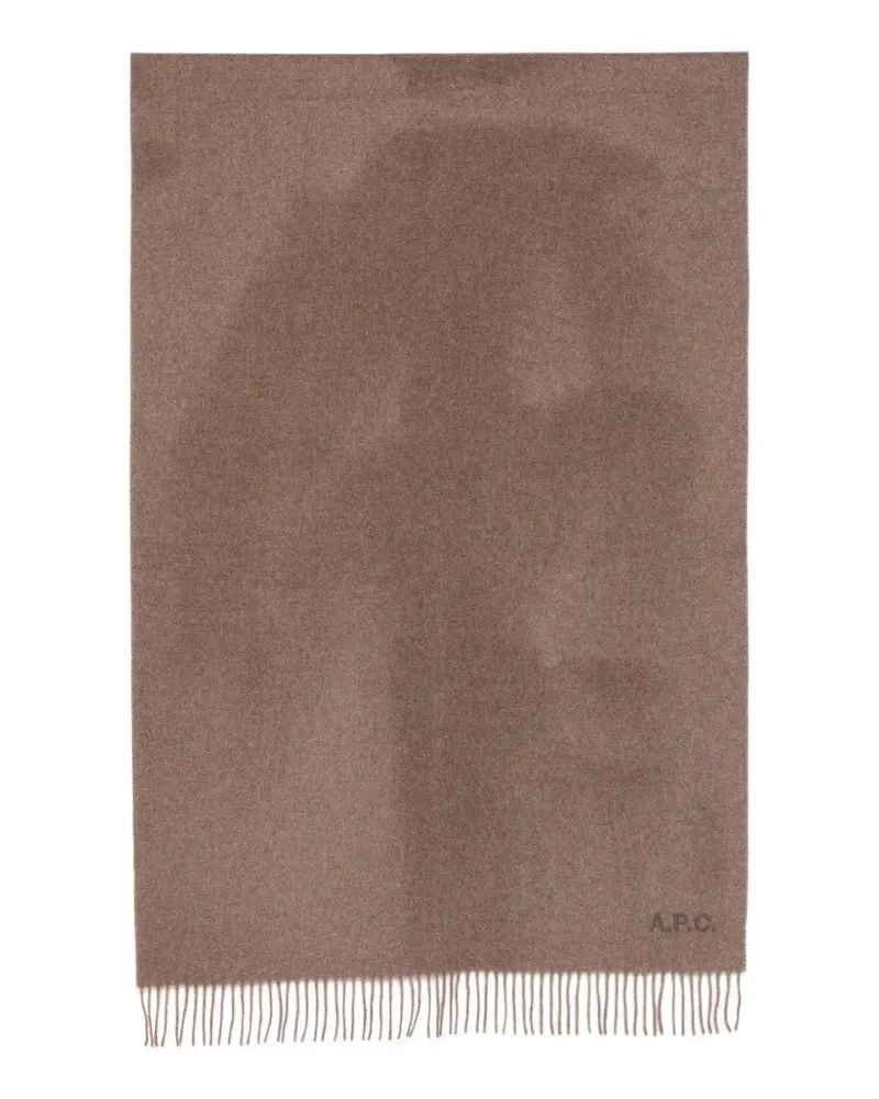 A.P.C. Schal mit Logo-Stickerei - Braun Braun