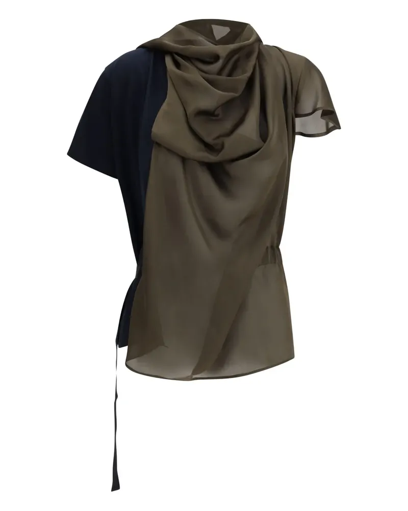 Sacai Drapiertes T-Shirt - Braun Braun