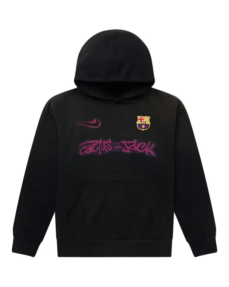 Nike x Travis Scott x FC Barcelona Cactus logo-print hoodie - Schwarz Schwarz