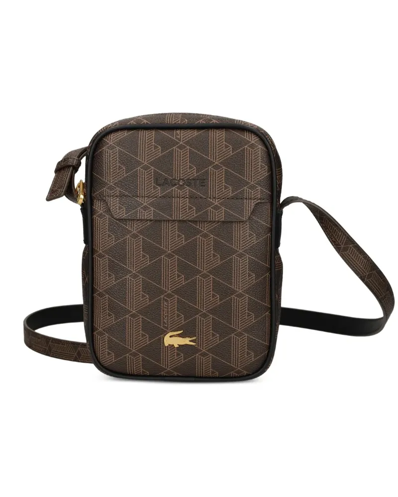 Lacoste Blend Slimline Umhängetasche mit Monogramm-Print - Braun Braun