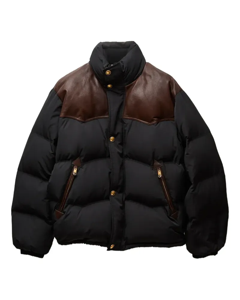 Versace Jacke mit Ledereinsätzen - Schwarz Schwarz