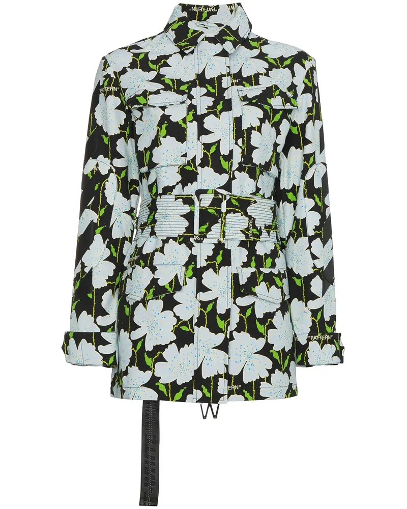OFF-WHITE Florale Military-Jacke - Schwarz Schwarz