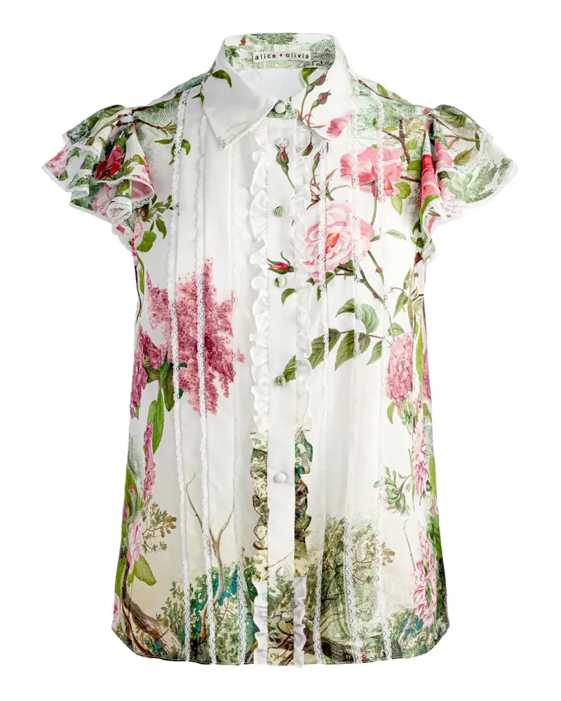 Alice + Olivia Minda Bluse - Weiß Weiß