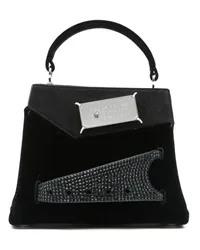 Maison Margiela Kleine Snatched Handtasche aus Wildleder Schwarz