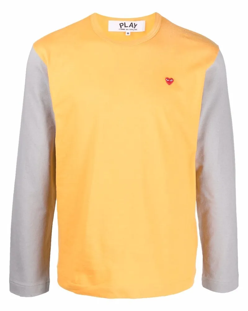 Comme des Garçons T-Shirt in Colour-Block-Optik Orange