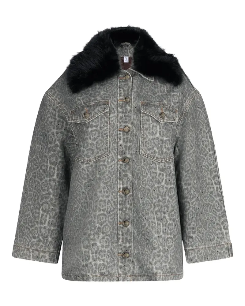 Liu Jo Jacke mit Animal-Print - Grau Grau