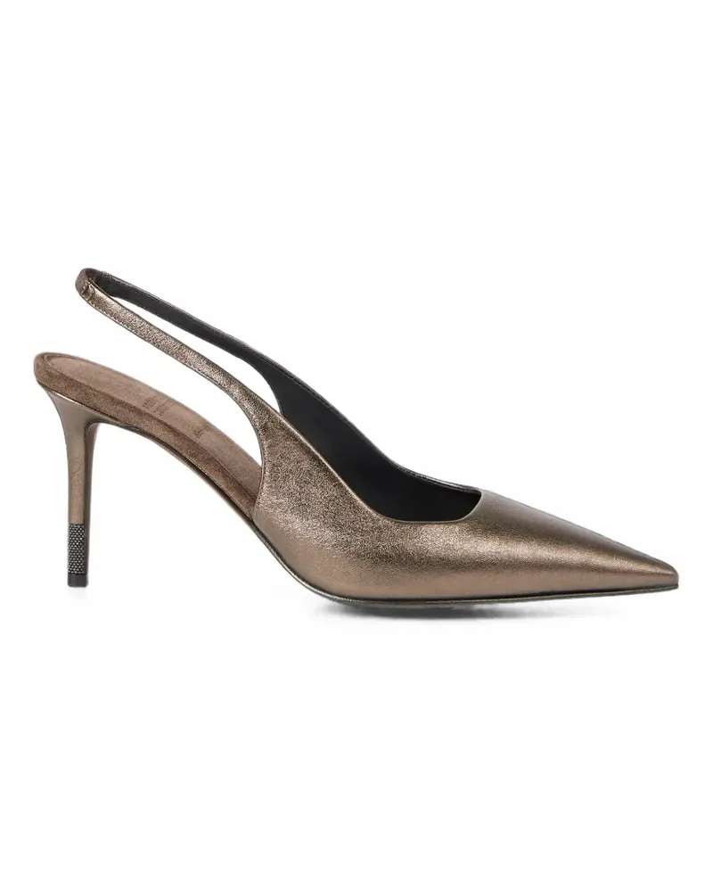 Brunello Cucinelli Monili Pumps aus Lamé-Leder - Braun Braun