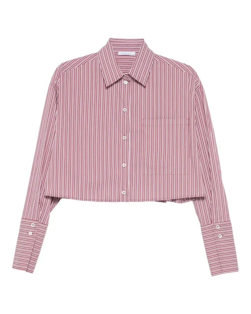Patrizia Pepe striped-pattern cropped shirt - Rot Rot