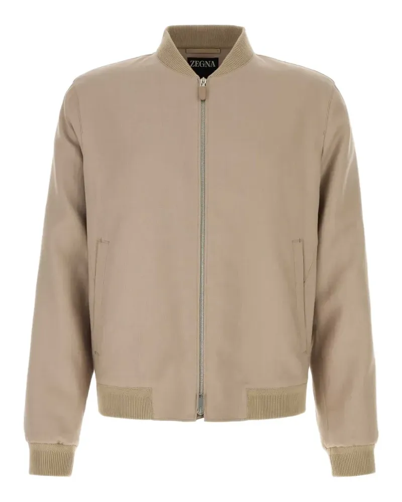 Ermenegildo Zegna linen bomber jacket - Nude Nude
