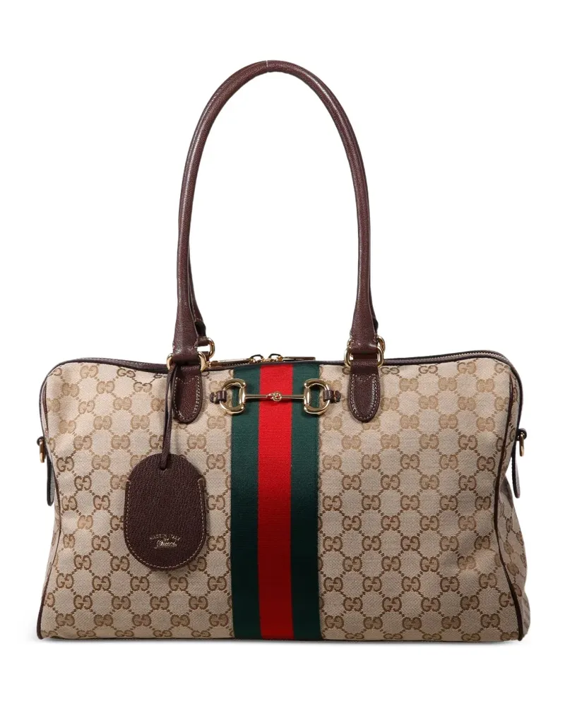 Gucci Großer Borsetto Tote Bag aus GG Canvas - Nude Nude