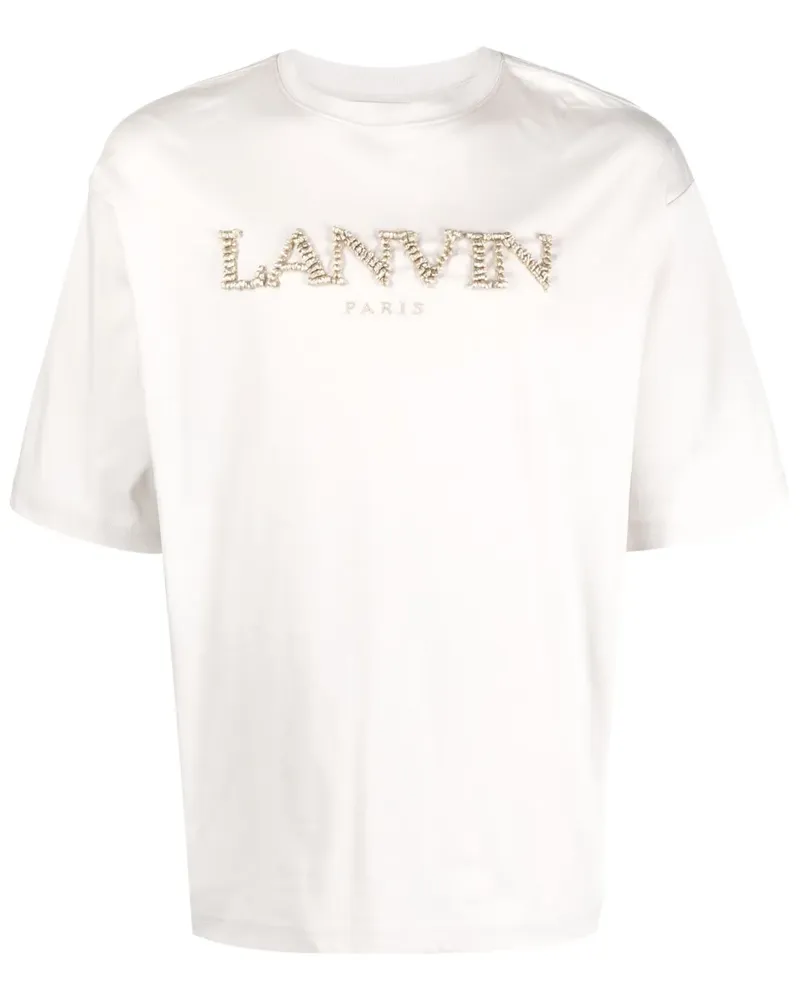 Lanvin T-Shirt mit Logo-Stickerei - Grau Grau