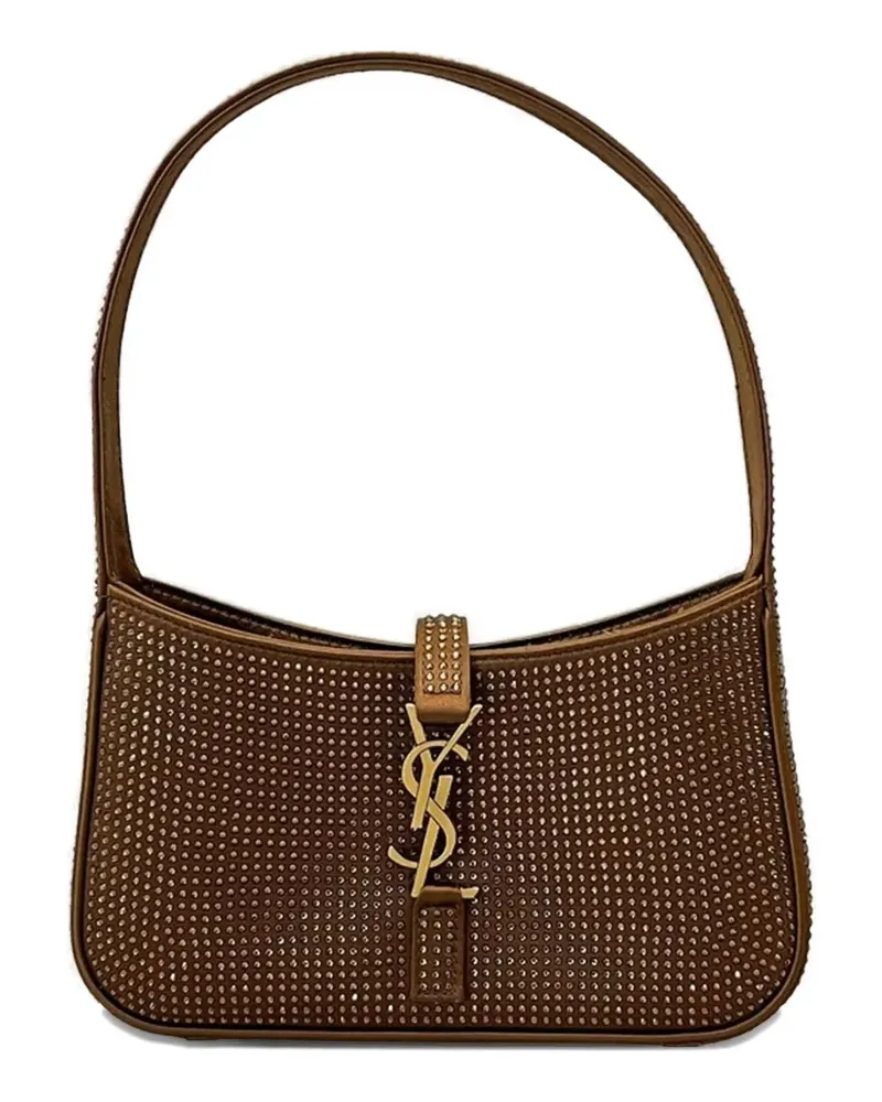 Saint Laurent embellished logo shoulder bag - Braun Braun