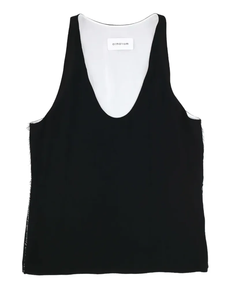 ARMARIUM Ungesäumtes Tanktop mit U-Ausschnitt - Schwarz Schwarz
