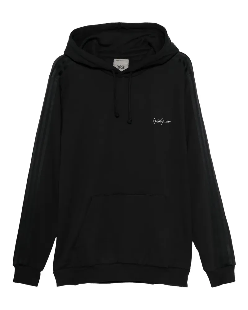 Yohji Yamamoto Hoodie mit Logo-Stickerei - Schwarz Schwarz