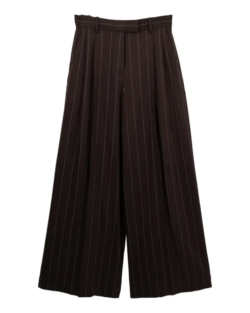 Helmut Lang Weite Hose mit Nadelstreifen - Braun Braun