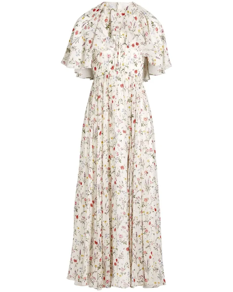 Giambattista Valli Kleid mit Impressionist-Print - Weiß Weiß