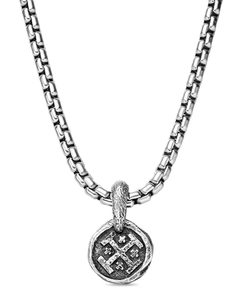 David Yurman Shipwreck Coin Anhänger aus Sterlingsilber 17mm Silber