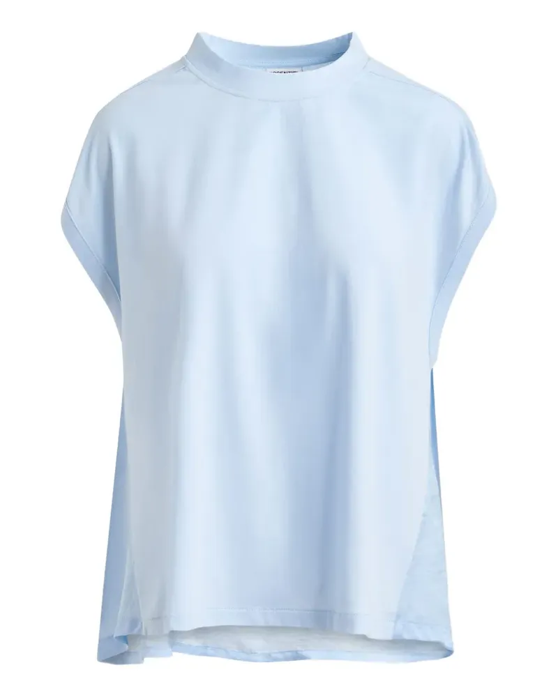 Essentiel Stehkragen-T-Shirt mit angeschnittenen Ärmeln - Blau Blau