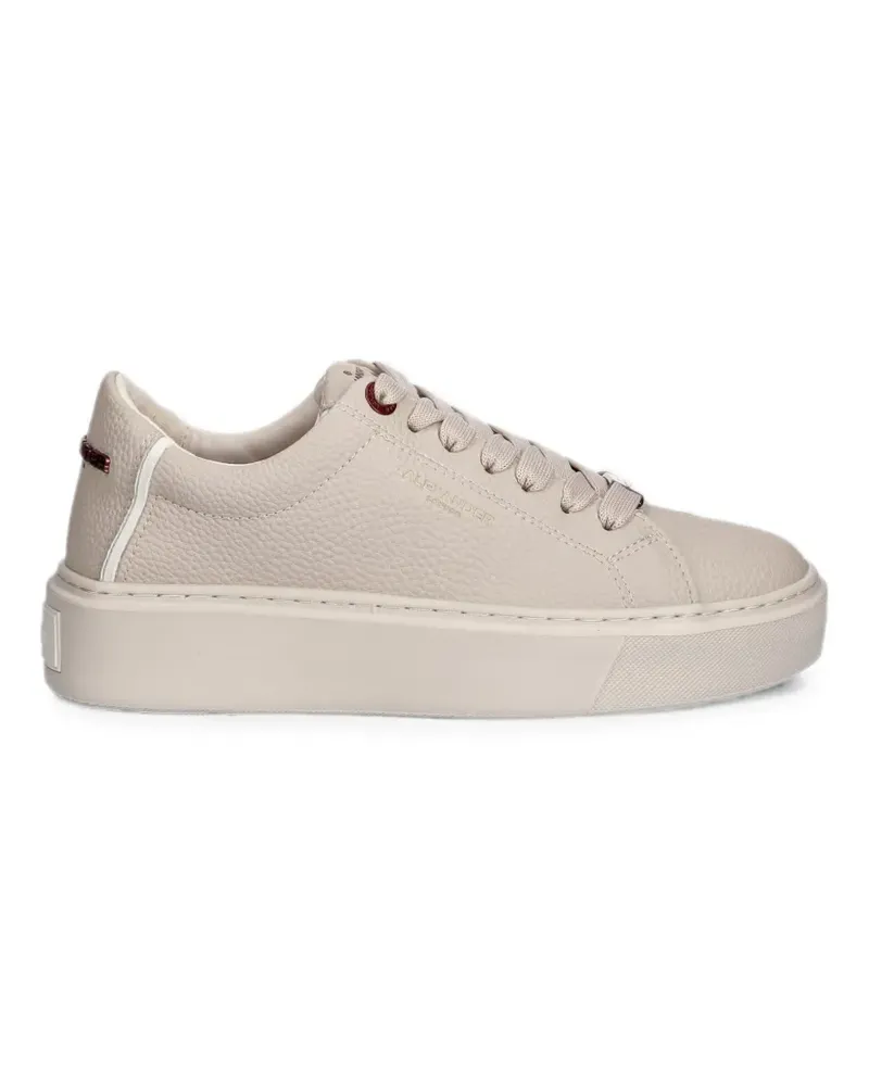 Alexander Smith London grained leather platform sneakers - Nude Nude