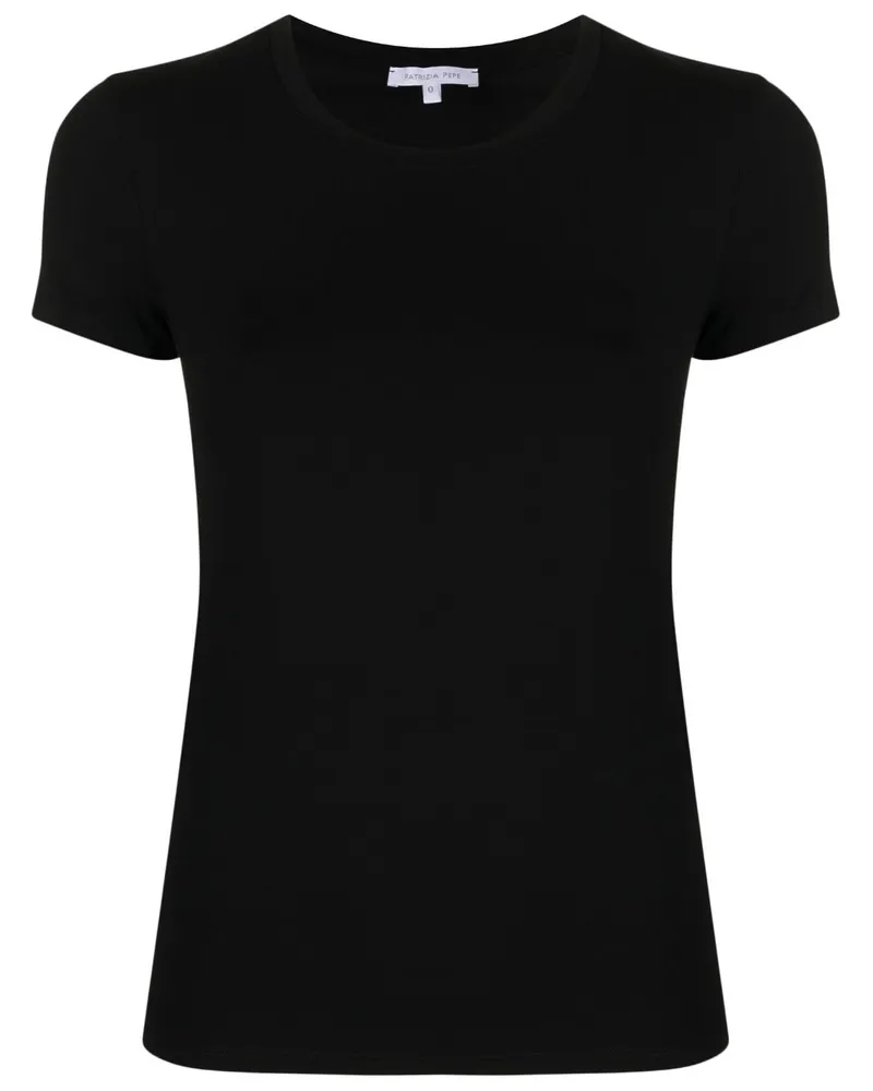 Patrizia Pepe T-Shirt mit Strass-Logo - Schwarz Schwarz