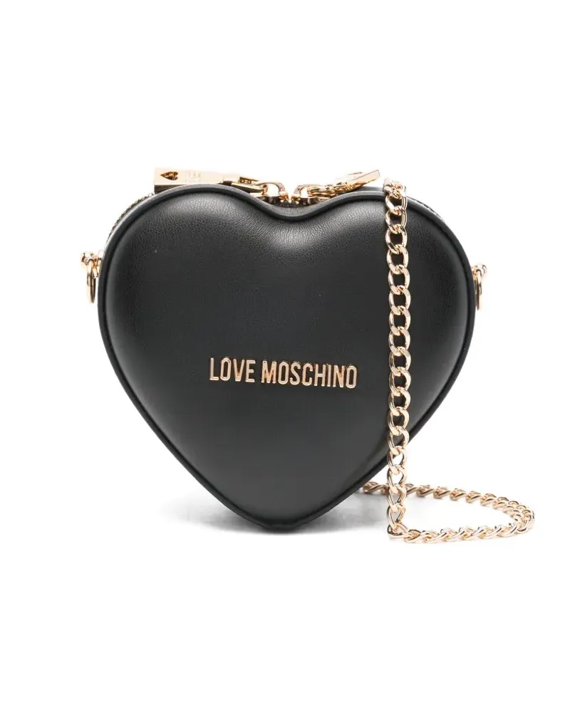 Moschino Umhängetasche in Herzform mit Kettenriemen - Schwarz Schwarz
